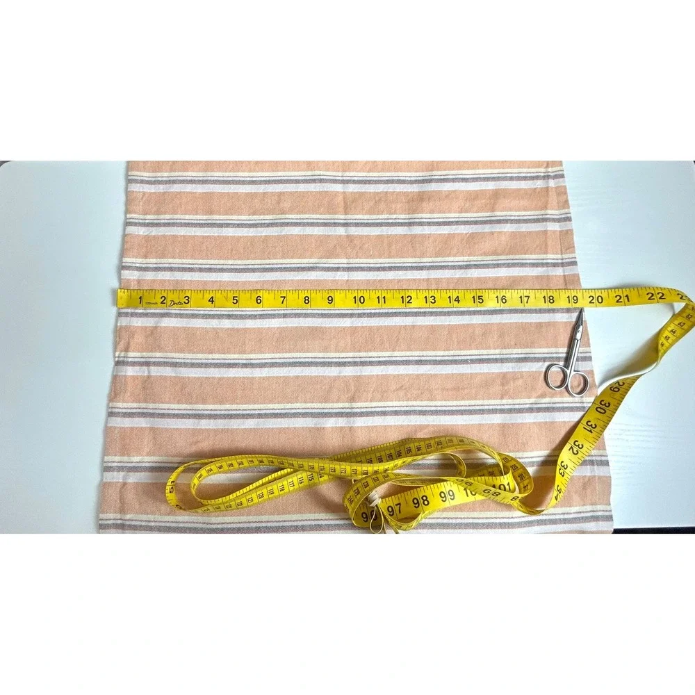 Pact Organic Cotton Hand Towels Set of 2 Orange Striped Fringe GOTS Certified